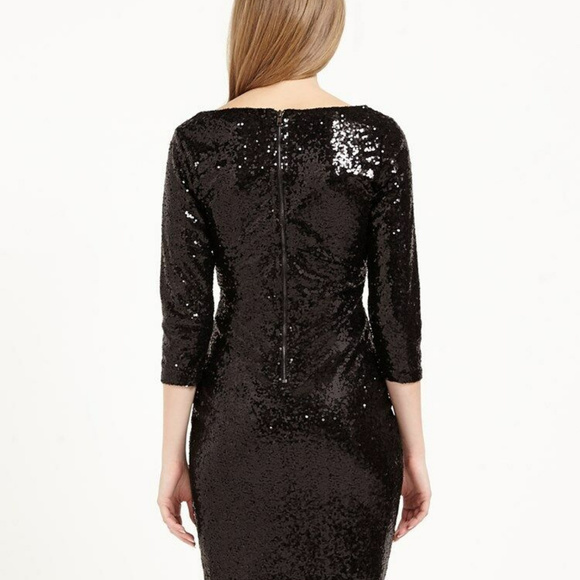 NWT- Alice & You Black Sequin Bodycon Dress Size 6 - Picture 3 of 4